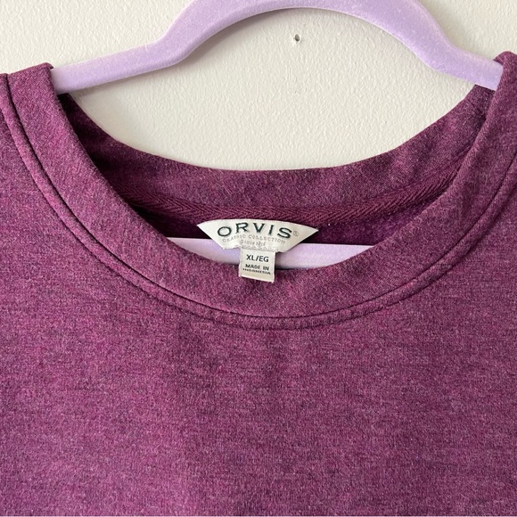 Orvis Heathered Purple Crewneck Top - Picture 3 of 3